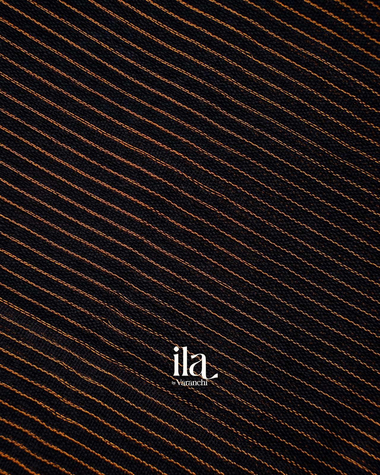 Black Striped Semi Linen Saree