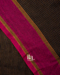 Black Striped Semi Linen Saree