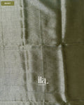 Sage Green Temple Bordered Cotton Tissue Saree — Body