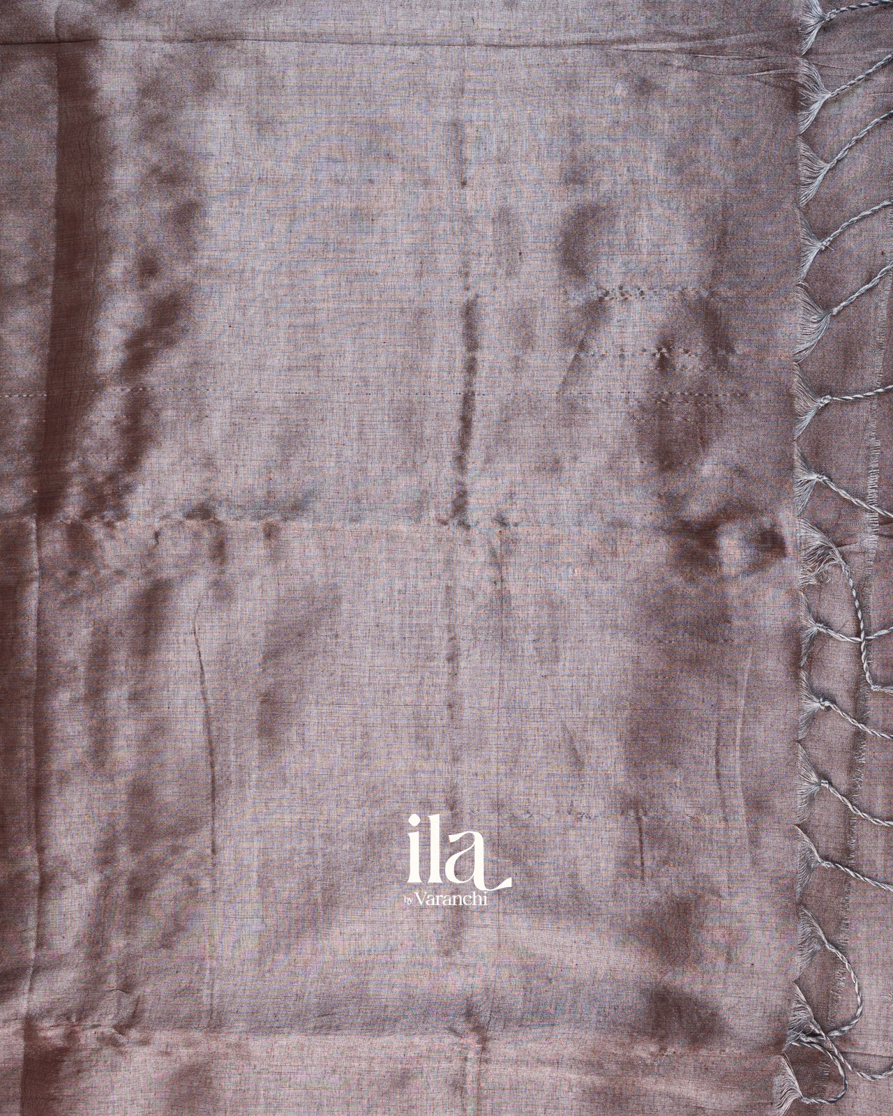 Smoky Grey Pure Cotton Tissue Saree
