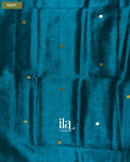 Metalic Blue Cotton Tissue Saree — Body