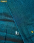 Metalic Blue Cotton Tissue Saree — Border