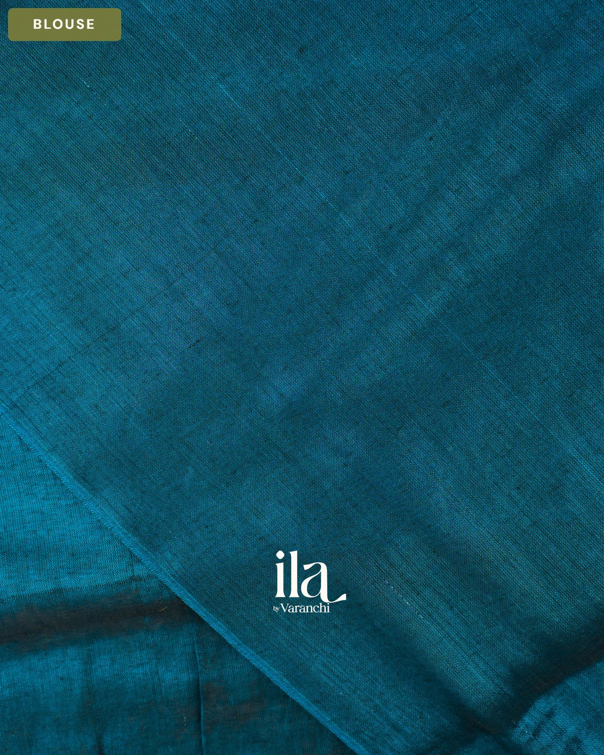Metalic Blue Cotton Tissue Saree — Blouse