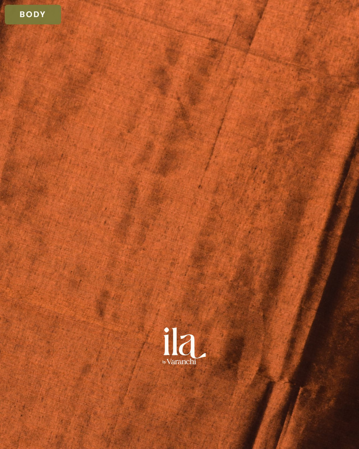 Copper Brown Cotton Tissue Saree — Body