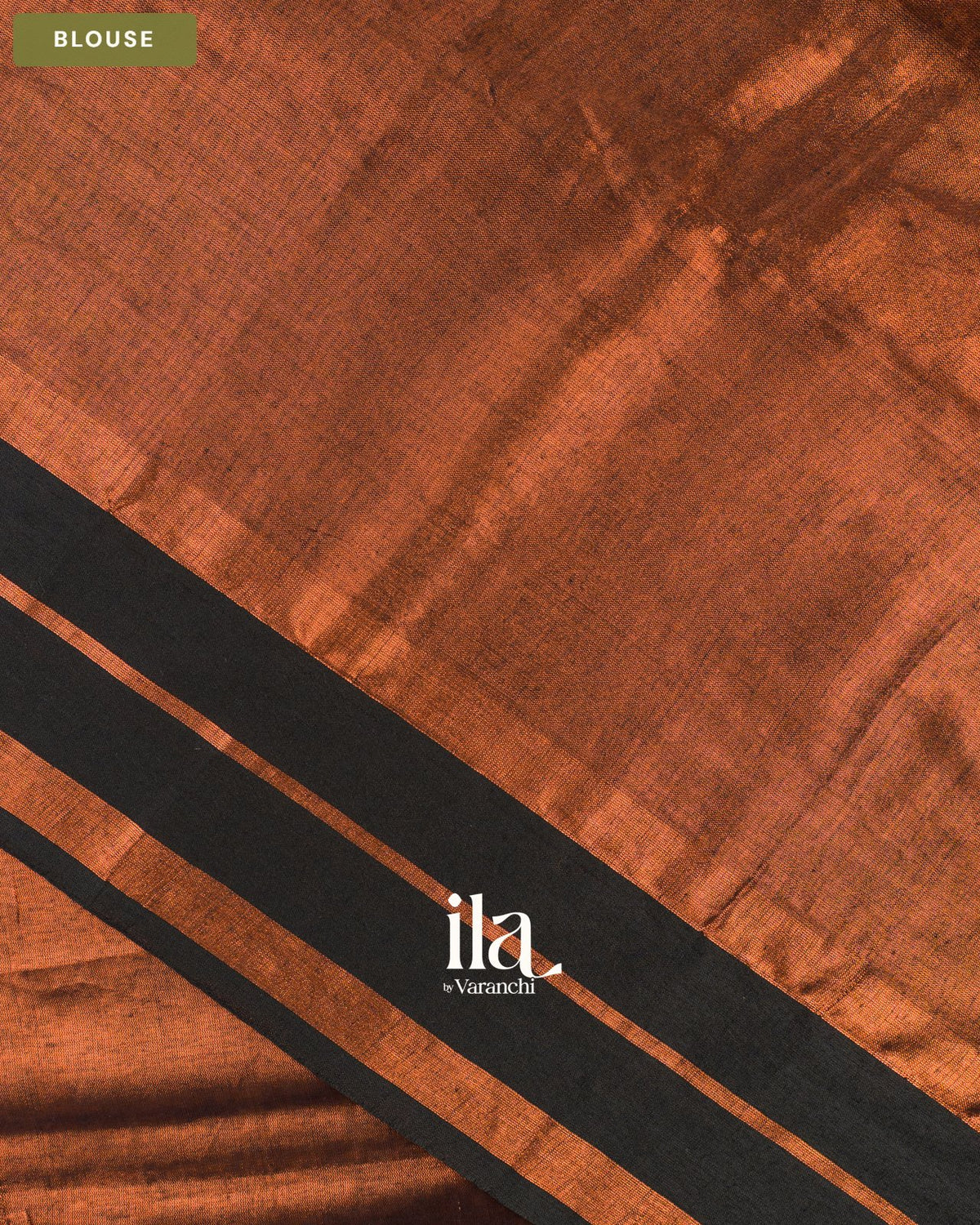 Copper Brown Cotton Tissue Saree — Blouse