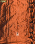 Copper Brown Cotton Tissue Saree — Pallu