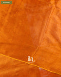 Rust Orange Checkered Cotton Tissue Saree — Blouse