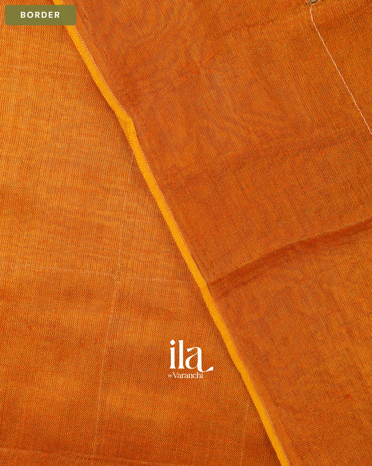 Rust Orange Checkered Cotton Tissue Saree — Border