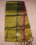 Mehandi Green Cotton Tissue Saree — Full Saree