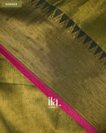 Mehandi Green Cotton Tissue Saree — Border