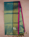 Light Blue Cotton Tissue Saree — Full Saree