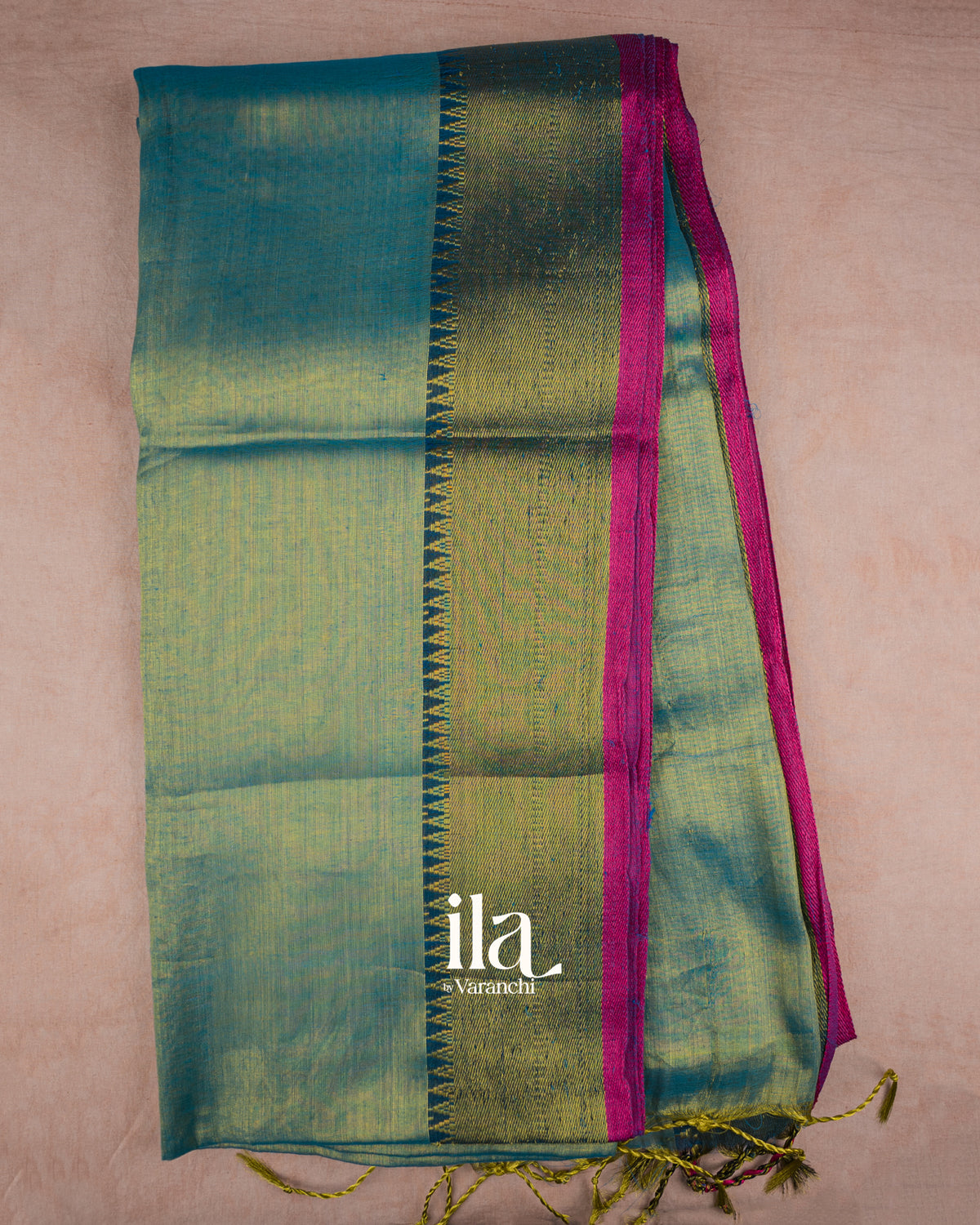 Light Blue Cotton Tissue Saree — Full Saree