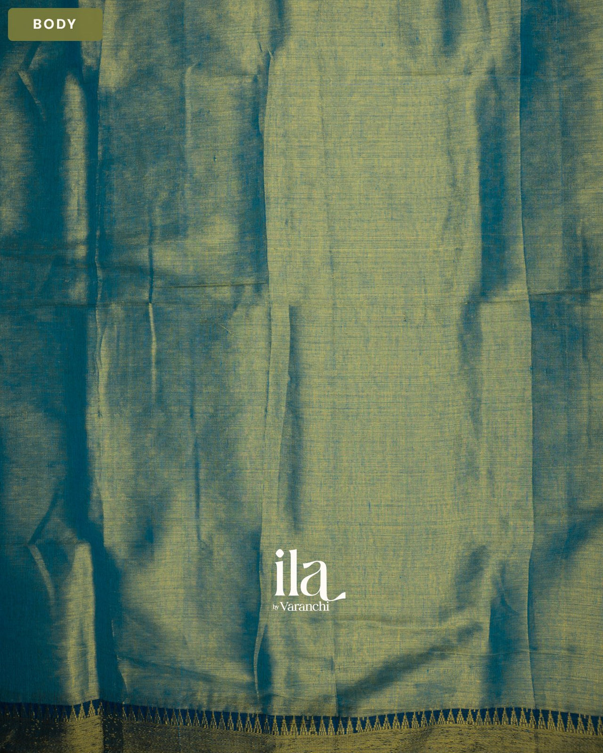 Light Blue Cotton Tissue Saree — Body