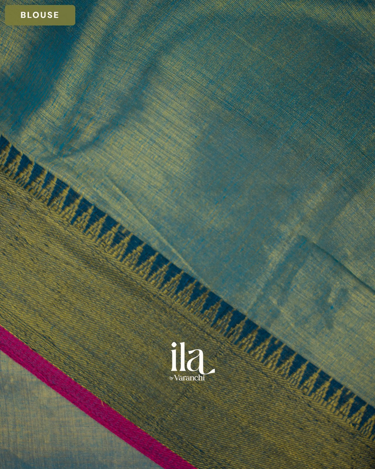 Light Blue Cotton Tissue Saree — Blouse