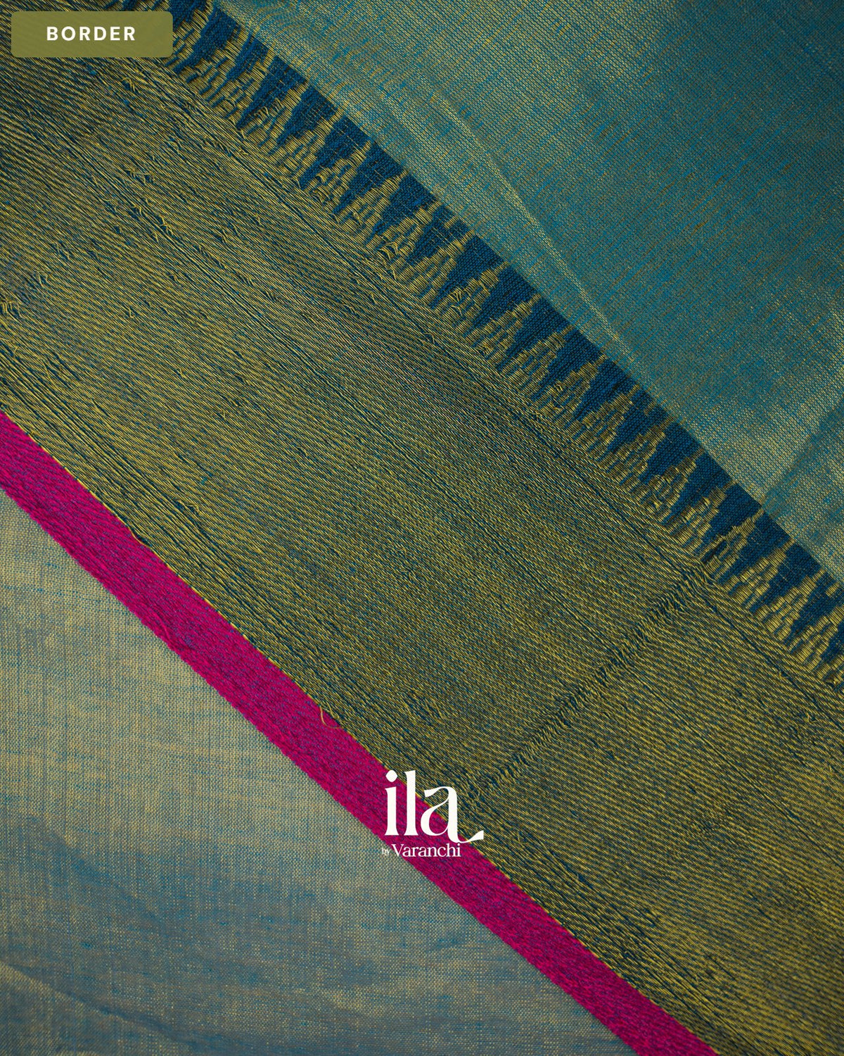 Light Blue Cotton Tissue Saree — Border