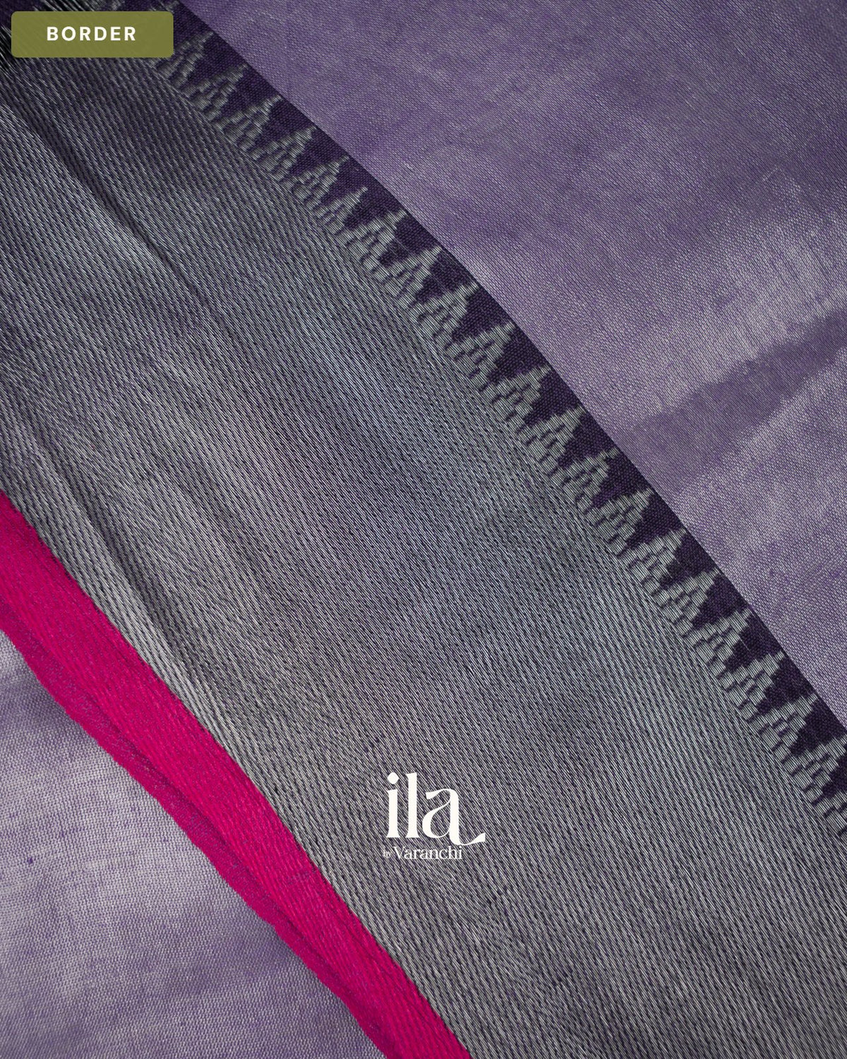 Lavender Cotton Tissue Saree — Border