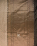 Cream Diamond Jaal Semi Banaras Saree
