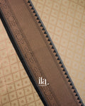 Cream Diamond Jaal Semi Banaras Saree
