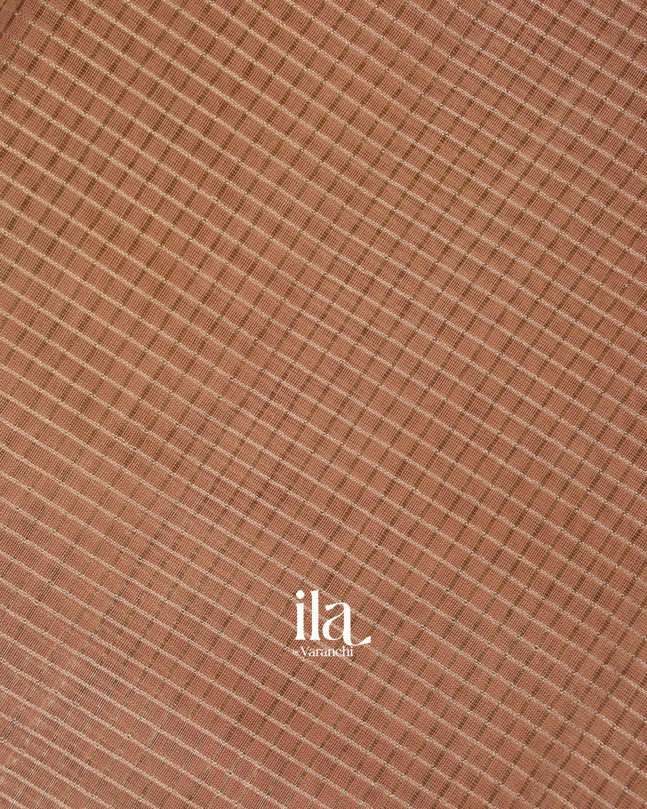 Rose Gold Checks Pure Chanderi Silk Cotton Saree