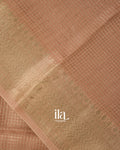 Rose Gold Checks Pure Chanderi Silk Cotton Saree