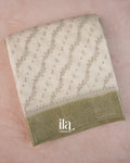 Ivory Lehariya Pure Chanderi Silk Cotton Saree