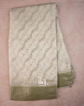 Ivory Lehariya Pure Chanderi Silk Cotton Saree
