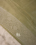 Ivory Lehariya Pure Chanderi Silk Cotton Saree