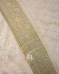 Ivory Lehariya Pure Chanderi Silk Cotton Saree