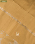 Mustard Yellow Digital Printed Semi Satin Saree — Blouse