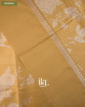 Mustard Yellow Digital Printed Semi Satin Saree — Border