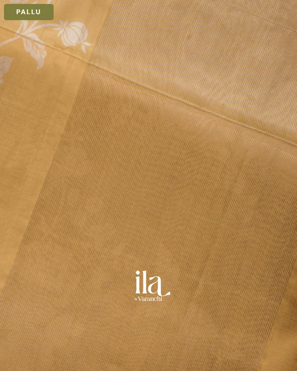 Mustard Yellow Digital Printed Semi Satin Saree — Pallu