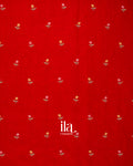 Crimson Red Floral Embroidered Pure Assam Silk Saree