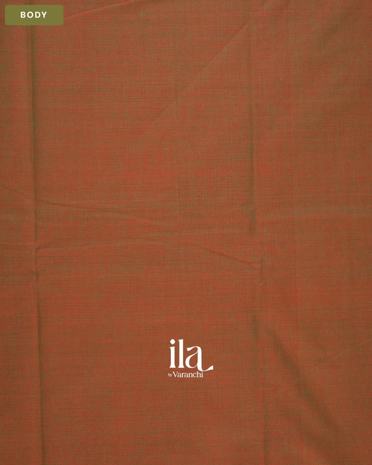 Olive Brown Chettinad Cotton Saree — Body
