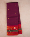 Wine Purple Kanchipuram Cotton Saree — Full Saree