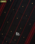Charcoal Black Chettinad Cotton Saree — Pallu