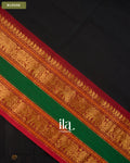 Charcoal Black Chettinad Cotton Saree — Blouse
