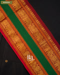 Charcoal Black Chettinad Cotton Saree — Border