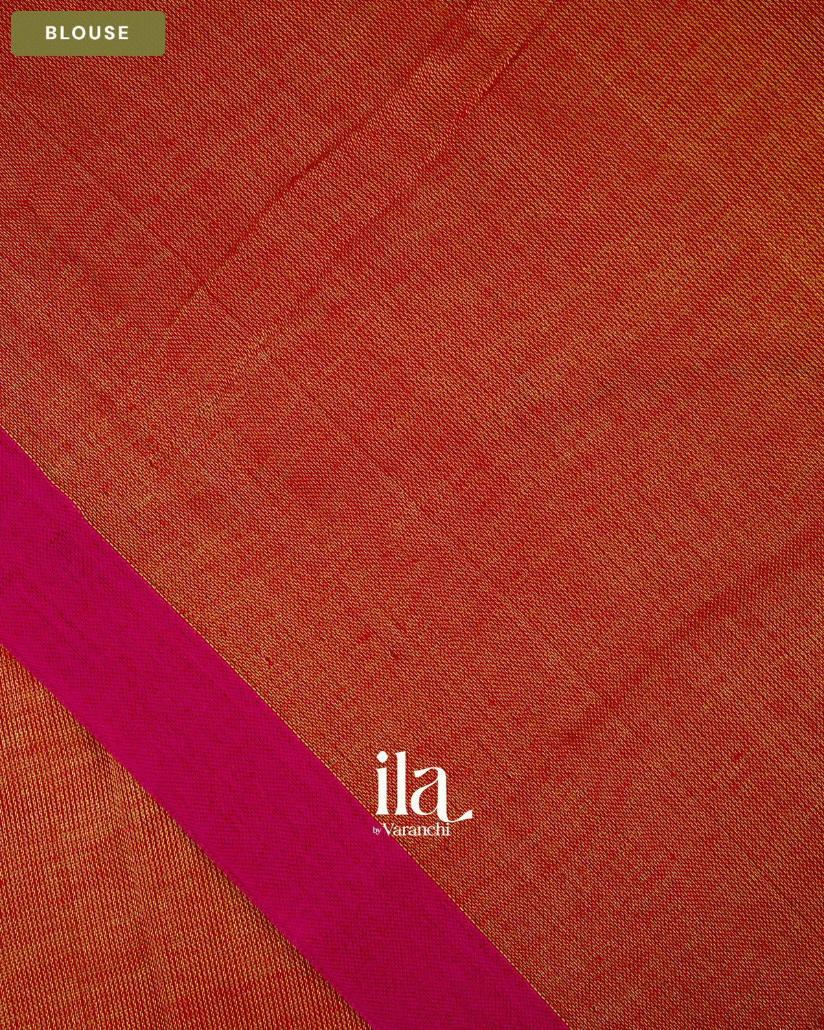 Fire Orange Cotton Tissue Saree — Blouse