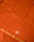 Rust Orange Checks Semi Mangalgiri Saree