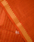 Rust Orange Checks Semi Mangalgiri Saree