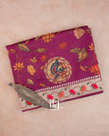 Deep Magenta Digital Printed Semi Kota Saree