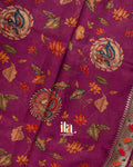 Deep Magenta Digital Printed Semi Kota Saree