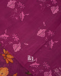 Deep Magenta Digital Printed Semi Kota Saree