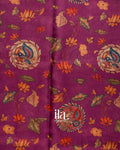 Deep Magenta Digital Printed Semi Kota Saree