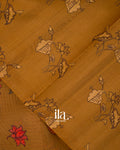 Mustard Yellow Digital Printed Semi Kota Saree