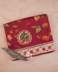 Brick Red Digital Printed Semi Kota Saree