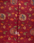 Brick Red Digital Printed Semi Kota Saree