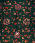 Bottle Green Digital Printed Semi Kota Saree