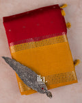 Deep Red Assam Silk Saree
