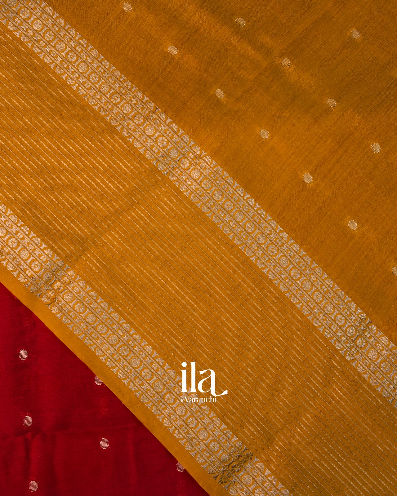 Deep Red Assam Silk Saree